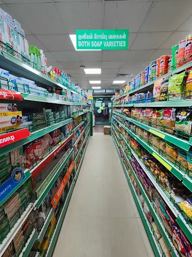 Toiletries and personal care shelf at V.V Mart